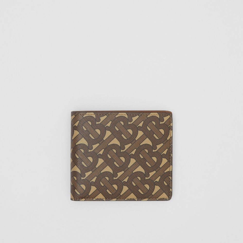 Burberry Monogram Print E-canvas Bifold Wallet